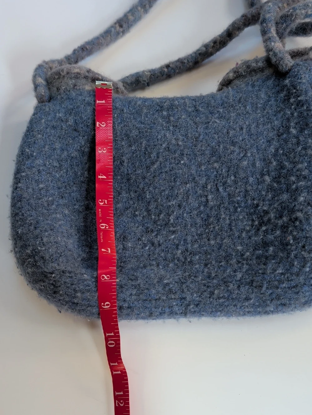 Felted Blue And Gray Shoulder Bag